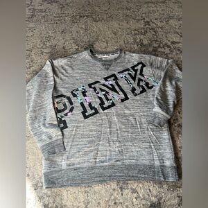 Victoria Secret PINK gray crew neck women’s sweatshirt